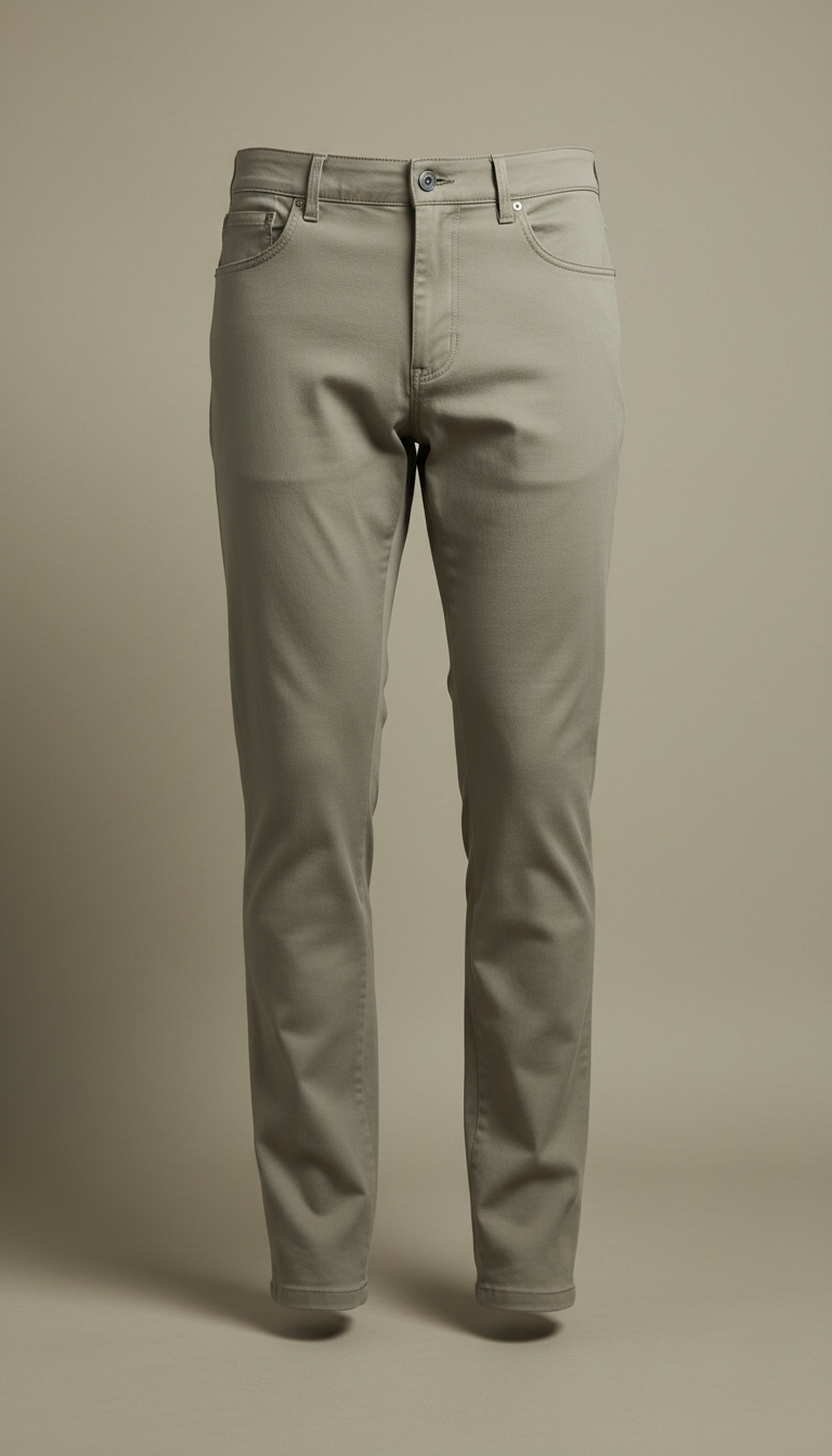 Stone Khaki Technical Slim Trousers