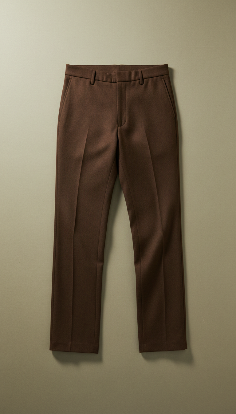 Tapered Wool-Cotton Trouser in Soft Taupe