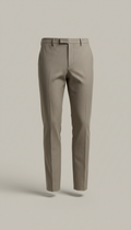 Tapered Wool-Cotton Trouser in Soft Taupe